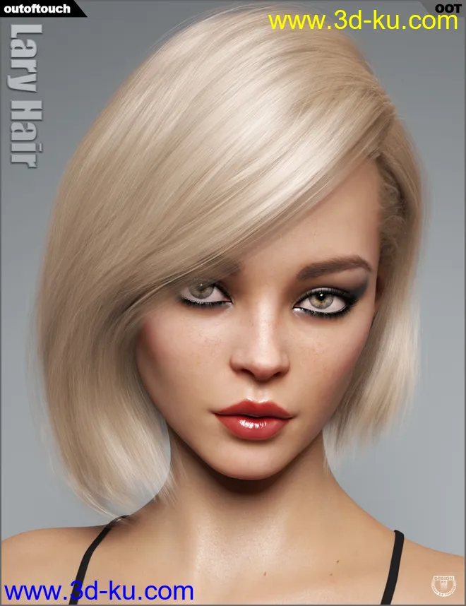 Lary Hair for Genesis 3 and 8 Female(s)模型的图片5