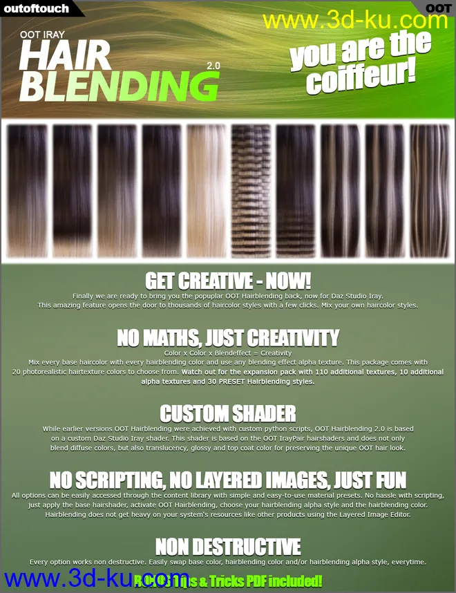 Lary Hair for Genesis 3 and 8 Female(s)模型的图片12