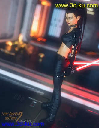 Laser Swords and Poses 2 for Genesis 3 and 8模型的图片3