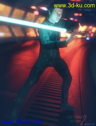 Laser Swords and Poses 2 for Genesis 3 and 8模型的图片8