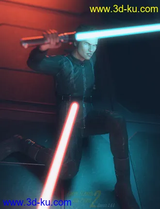 Laser Swords and Poses 2 for Genesis 3 and 8模型的图片10