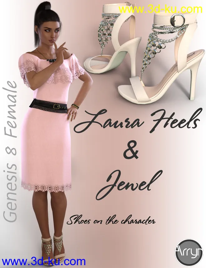 Laura Jewel Heels for Genesis 8 Female(s)模型的图片2