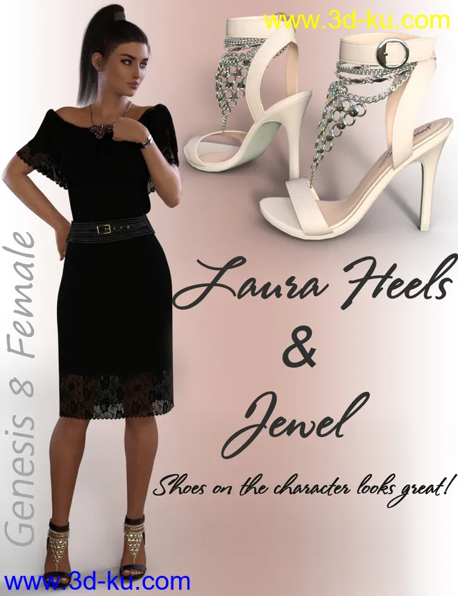 Laura Jewel Heels for Genesis 8 Female(s)模型的图片4