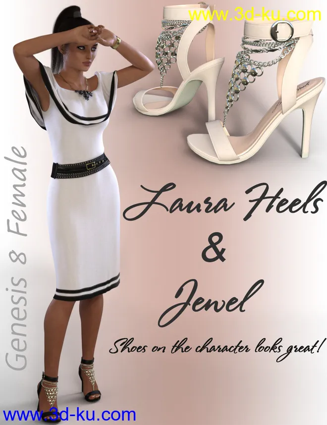 Laura Jewel Heels for Genesis 8 Female(s)模型的图片5