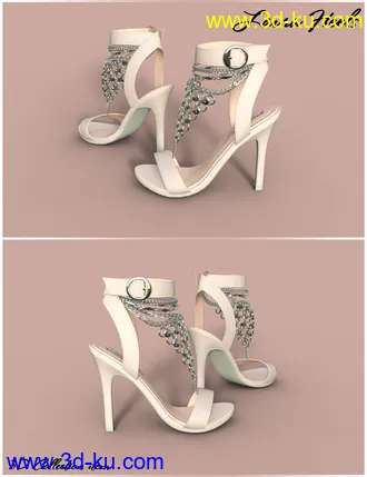 3D打印模型Laura Jewel Heels for Genesis 8 Female(s)的图片