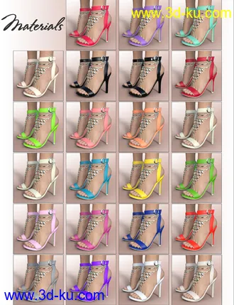 3D打印模型Laura Jewel Heels for Genesis 8 Female(s)的图片