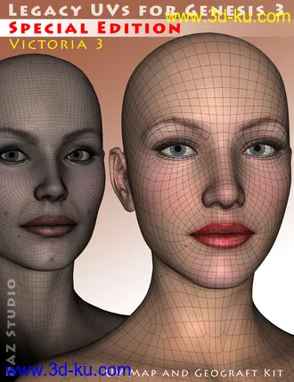 3D打印模型Legacy UVs for Genesis 3 - Special Edition - Victoria 3的图片