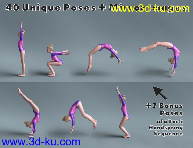 Limber - Gymnastic Poses for Genesis 8 Female模型的图片13