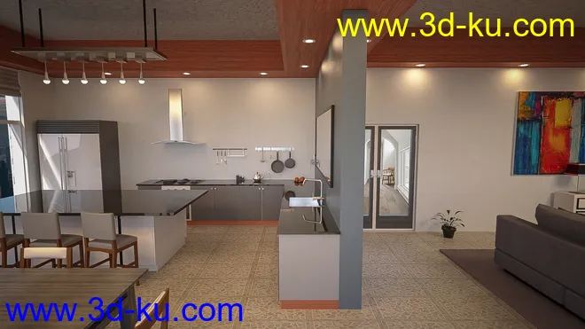 Living Dining Kitchen模型的图片6