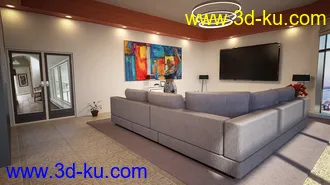 3D打印模型Living Dining Kitchen的图片