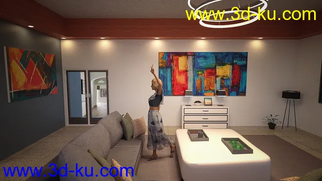 Living Dining Kitchen模型的图片8