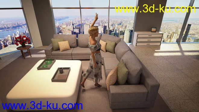 Living Dining Kitchen模型的图片9