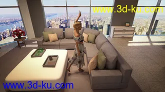 3D打印模型Living Dining Kitchen的图片