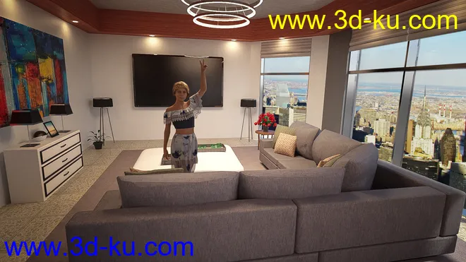 Living Dining Kitchen模型的图片10