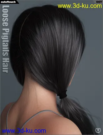 3D打印模型Loose Pigtails Hair for Genesis 3 and 8 Female(s)的图片