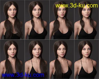 3D打印模型Loose Pigtails Hair for Genesis 3 and 8 Female(s)的图片