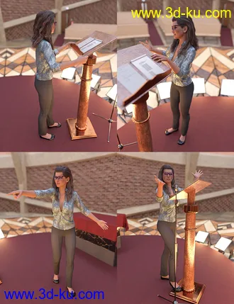 3D打印模型Lotus Auditorium Poses for Genesis 8的图片