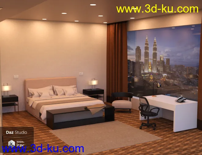Luxury Hotel Room模型的图片2