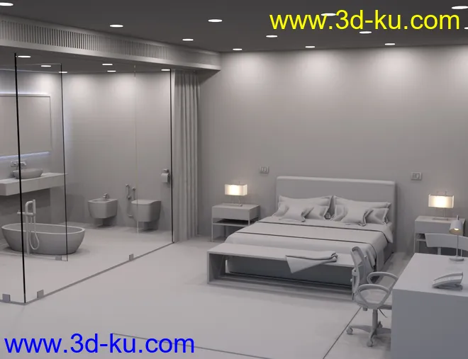 Luxury Hotel Room模型的图片7