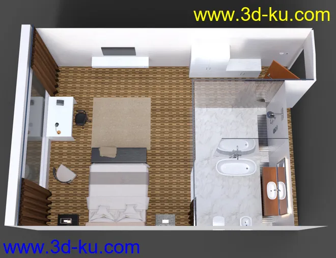 Luxury Hotel Room模型的图片10
