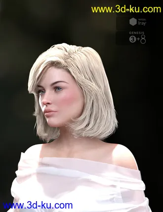 3D打印模型Lyam Bob Hair for Genesis 3 and Genesis 8 Female(s)的图片