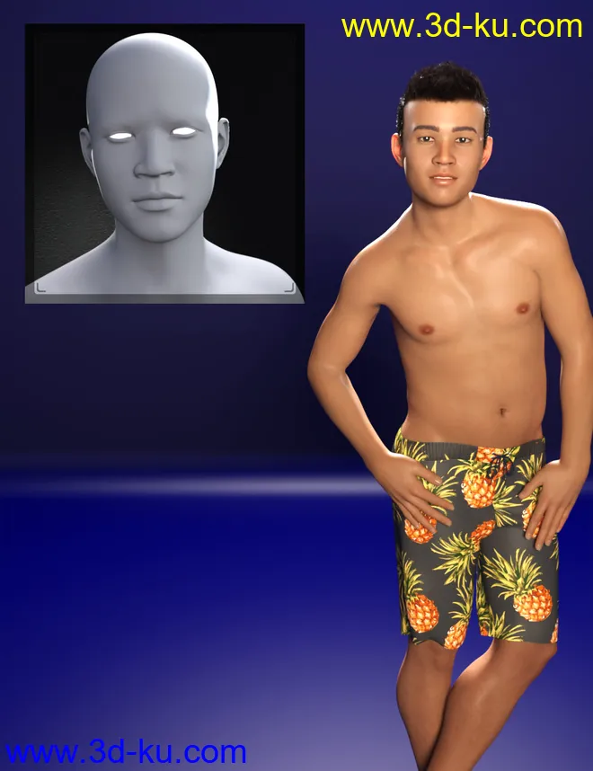 M3D Teen 8 Classmates Head Shapes for Genesis 8 Male模型的图片4