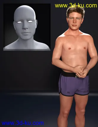 3D打印模型M3D Teen 8 Classmates Head Shapes for Genesis 8 Male的图片