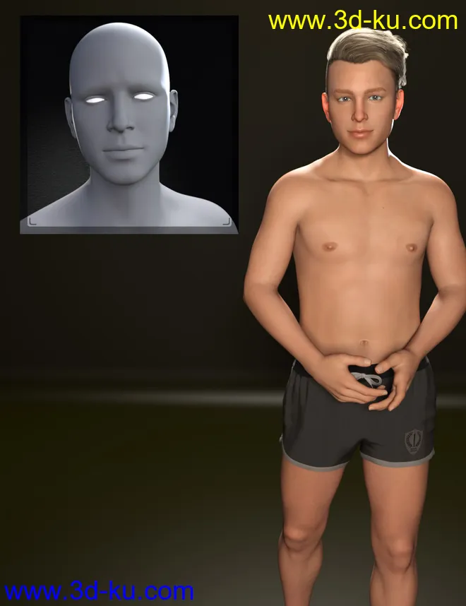 M3D Teen 8 Classmates Head Shapes for Genesis 8 Male模型的图片7