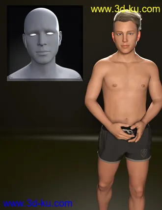 3D打印模型M3D Teen 8 Classmates Head Shapes for Genesis 8 Male的图片