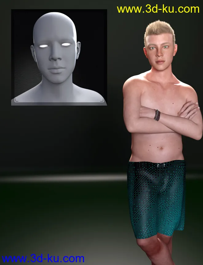 M3D Teen 8 Classmates Head Shapes for Genesis 8 Male模型的图片8