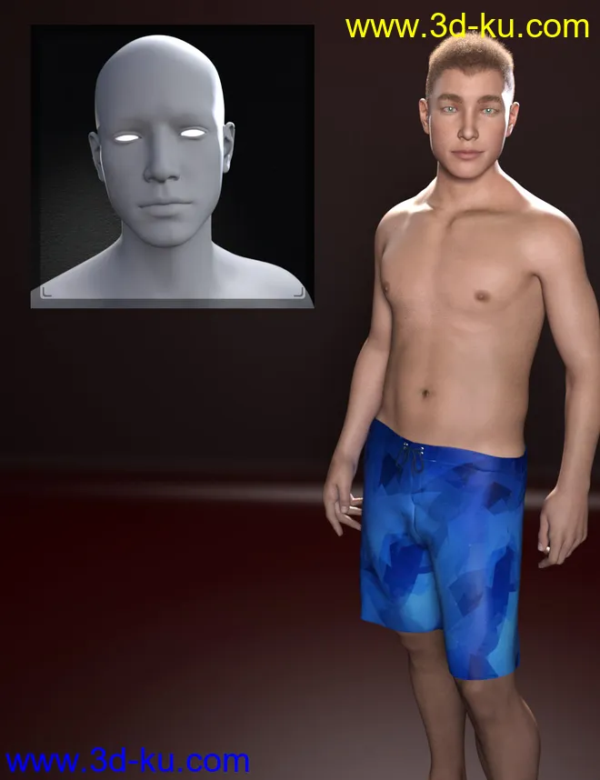 M3D Teen 8 Classmates Head Shapes for Genesis 8 Male模型的图片9