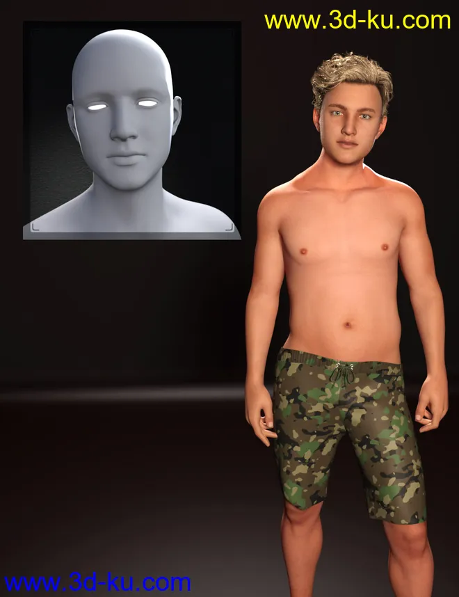 M3D Teen 8 Classmates Head Shapes for Genesis 8 Male模型的图片12