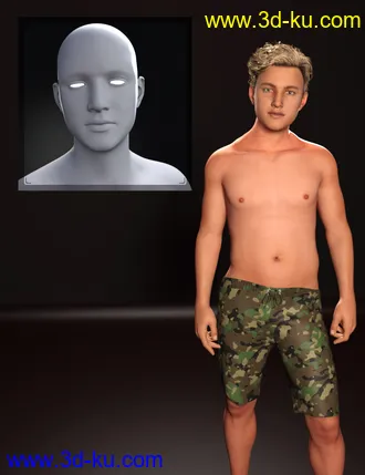 3D打印模型M3D Teen 8 Classmates Head Shapes for Genesis 8 Male的图片