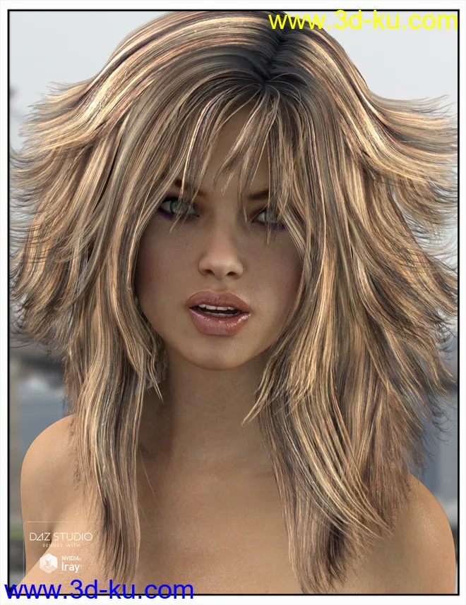 Mane Hair for Genesis 2 and 3 Female(s) and Victoria 4模型的图片1