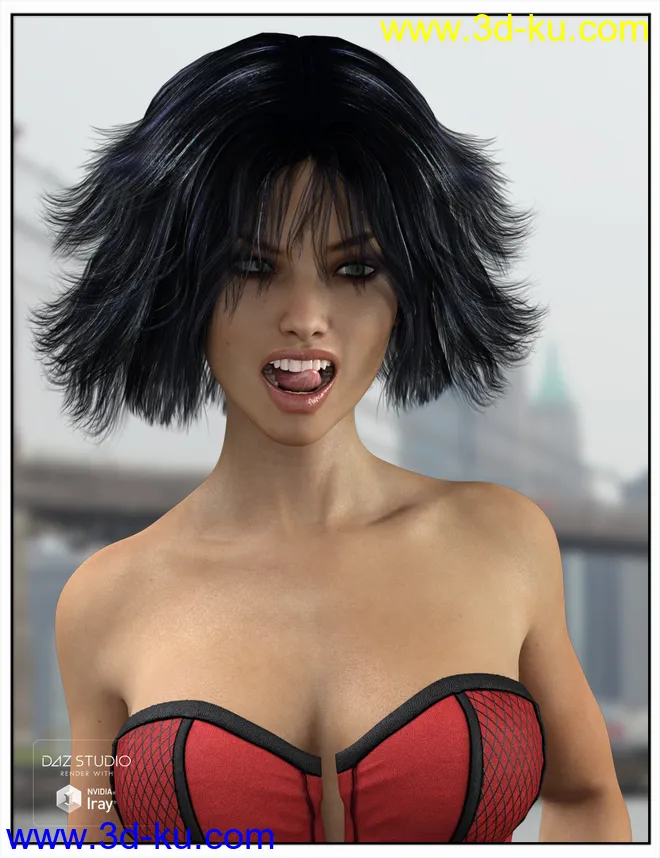 Mane Hair for Genesis 2 and 3 Female(s) and Victoria 4模型的图片2