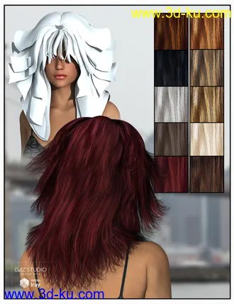 3D打印模型Mane Hair for Genesis 2 and 3 Female(s) and Victoria 4的图片