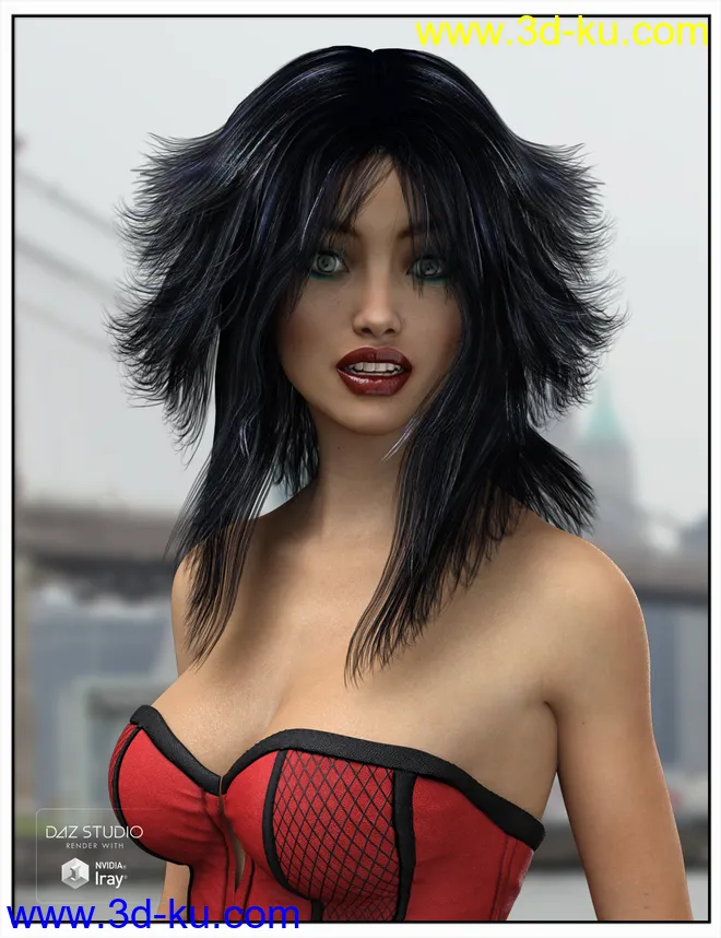Mane Hair for Genesis 2 and 3 Female(s) and Victoria 4模型的图片9