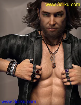 3D打印模型MD Rock Jewelry for Genesis 3 and 8 Male(s)的图片