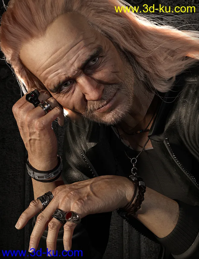 MD Rock Jewelry for Genesis 3 and 8 Male(s)模型的图片3