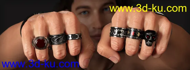 MD Rock Jewelry for Genesis 3 and 8 Male(s)模型的图片6