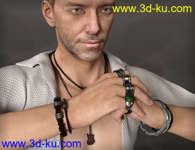 MD Rock Jewelry for Genesis 3 and 8 Male(s)模型的图片10
