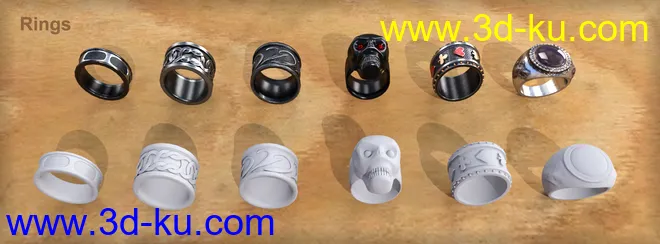 MD Rock Jewelry for Genesis 3 and 8 Male(s)模型的图片13