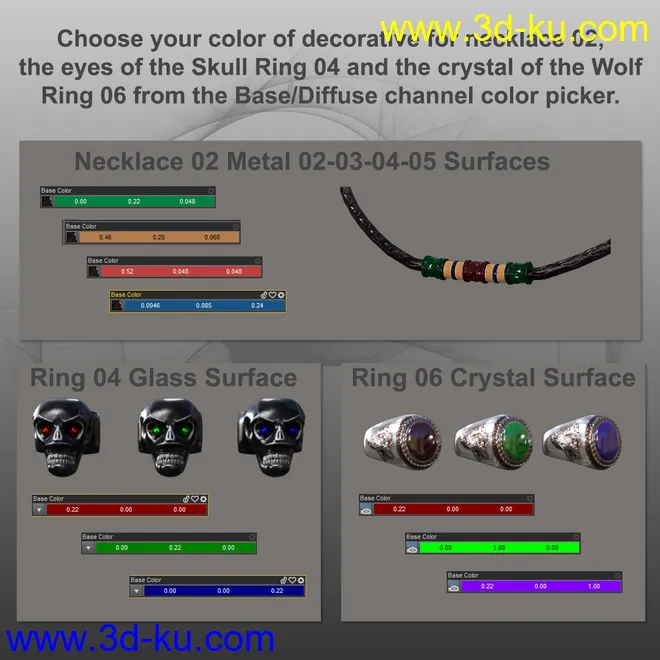 MD Rock Jewelry for Genesis 3 and 8 Male(s)模型的图片14