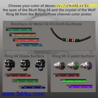 3D打印模型MD Rock Jewelry for Genesis 3 and 8 Male(s)的图片