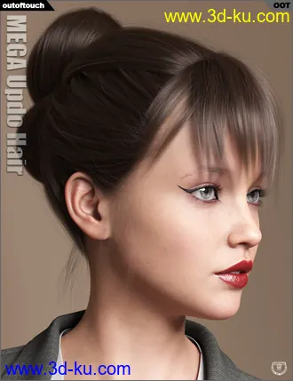 MEGA Updo Hair for Genesis 3 and 8 Female(s)模型的图片4