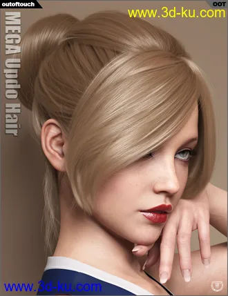 3D打印模型MEGA Updo Hair for Genesis 3 and 8 Female(s)的图片