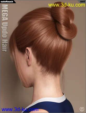 MEGA Updo Hair for Genesis 3 and 8 Female(s)模型的图片9