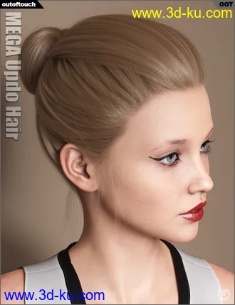 MEGA Updo Hair for Genesis 3 and 8 Female(s)模型的图片10