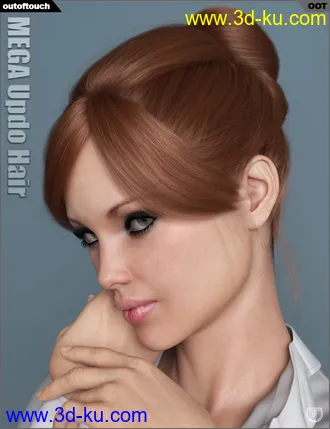 MEGA Updo Hair for Genesis 3 and 8 Female(s)模型的图片13