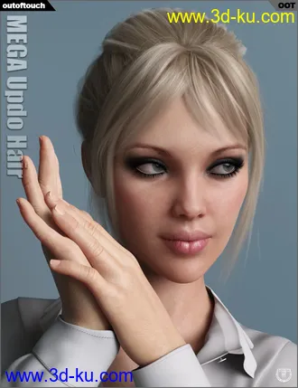 MEGA Updo Hair for Genesis 3 and 8 Female(s)模型的图片15